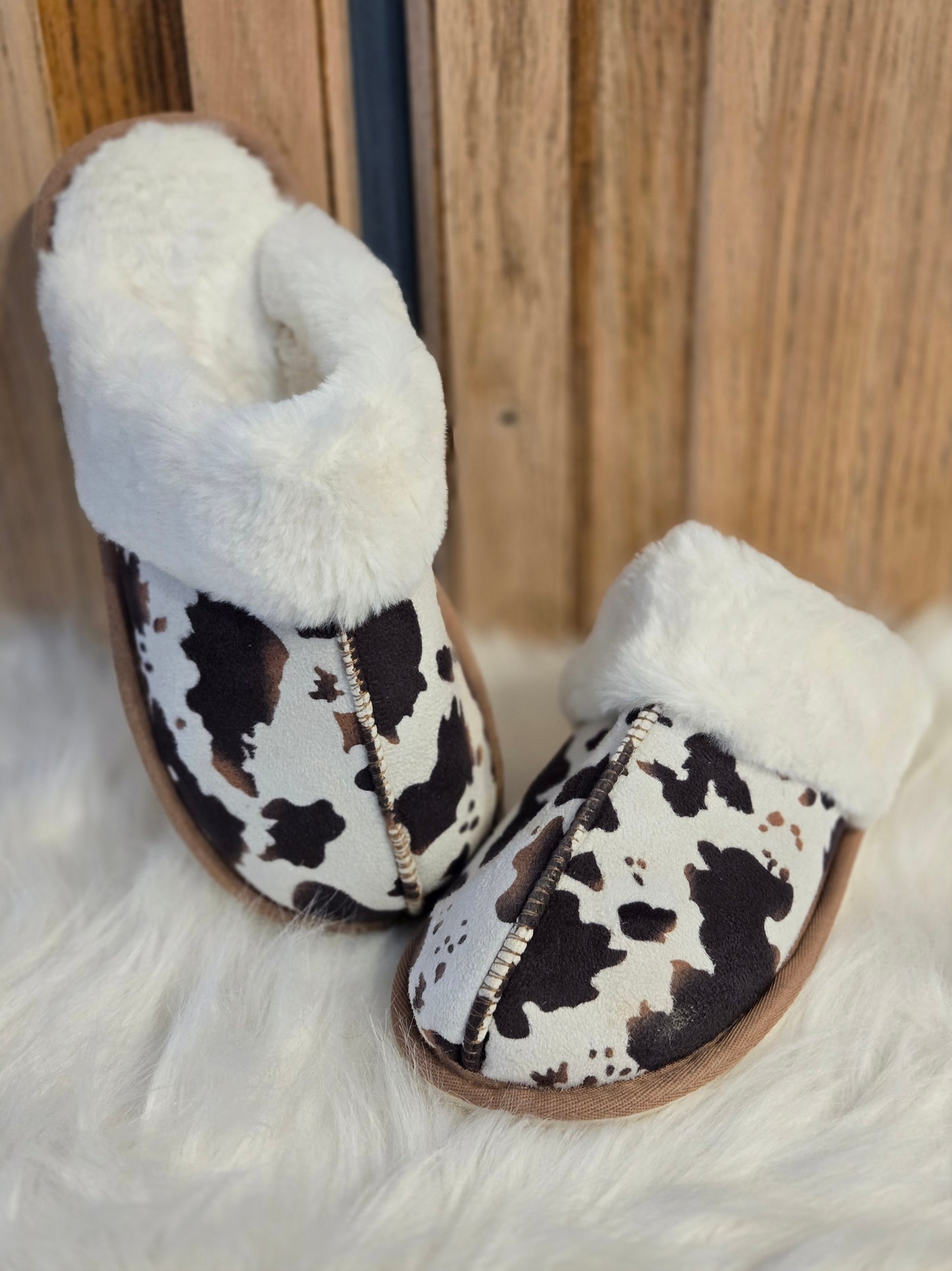 Cow Print Slippers