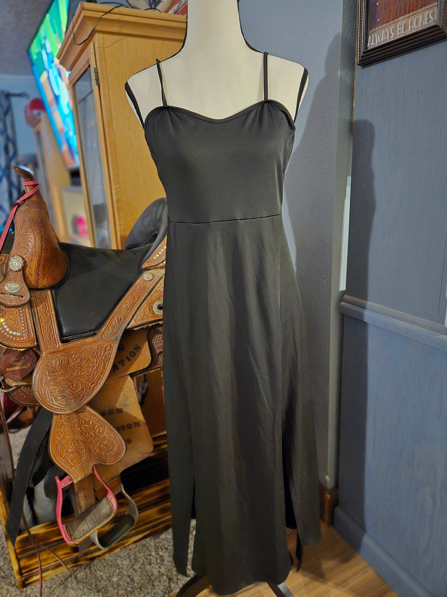 Spaghetti Strap Slit Dress