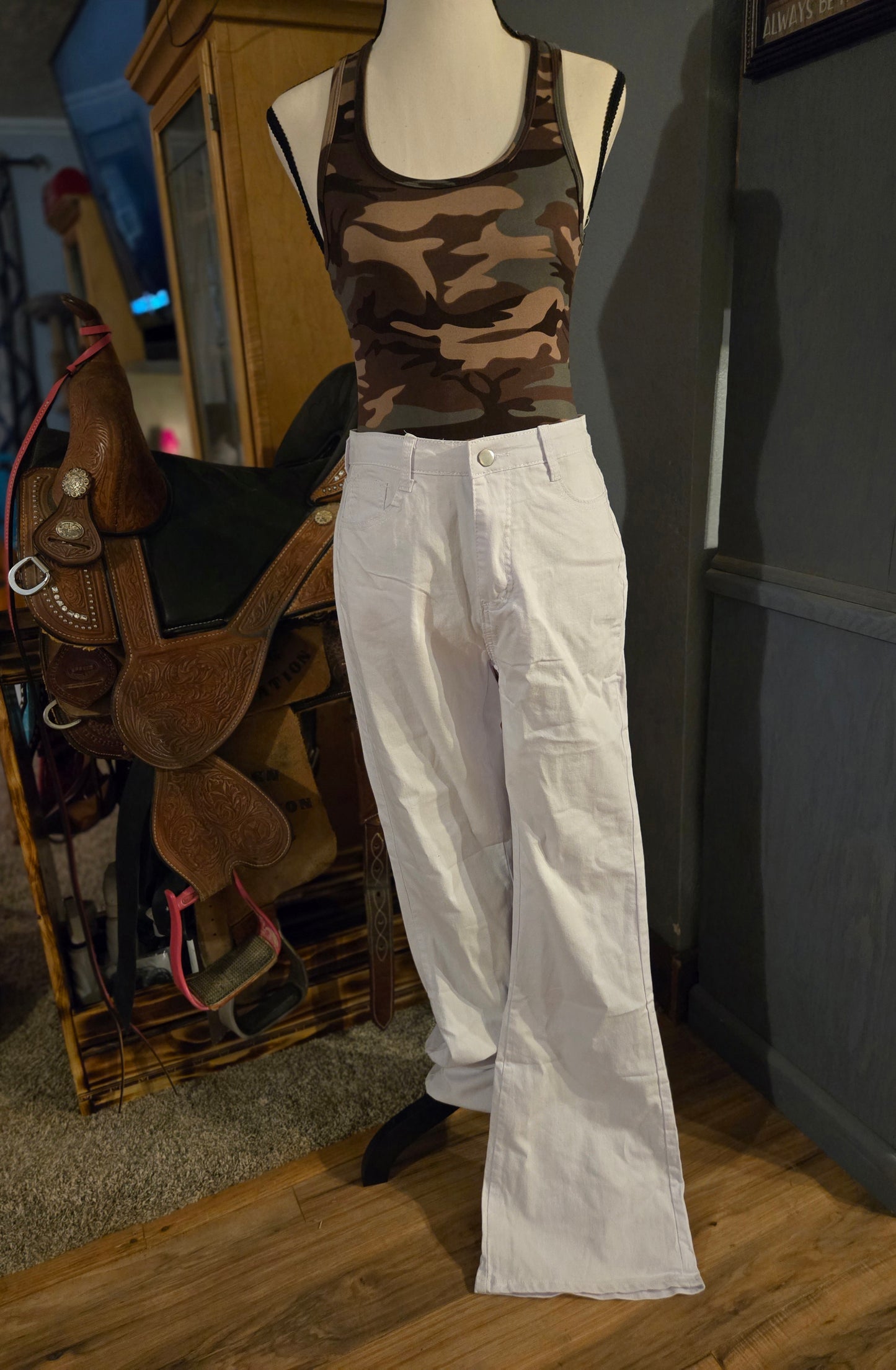 White Bootcut Jeans