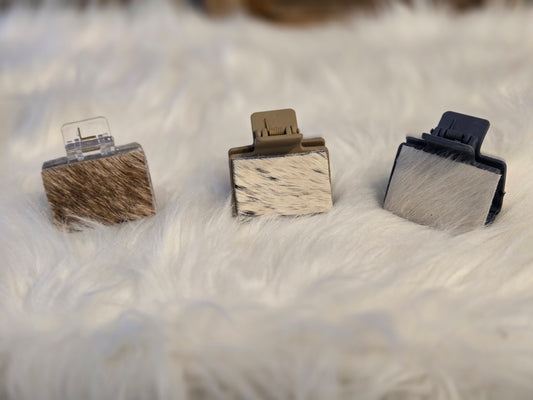 Mini Cowhide Claw Clips