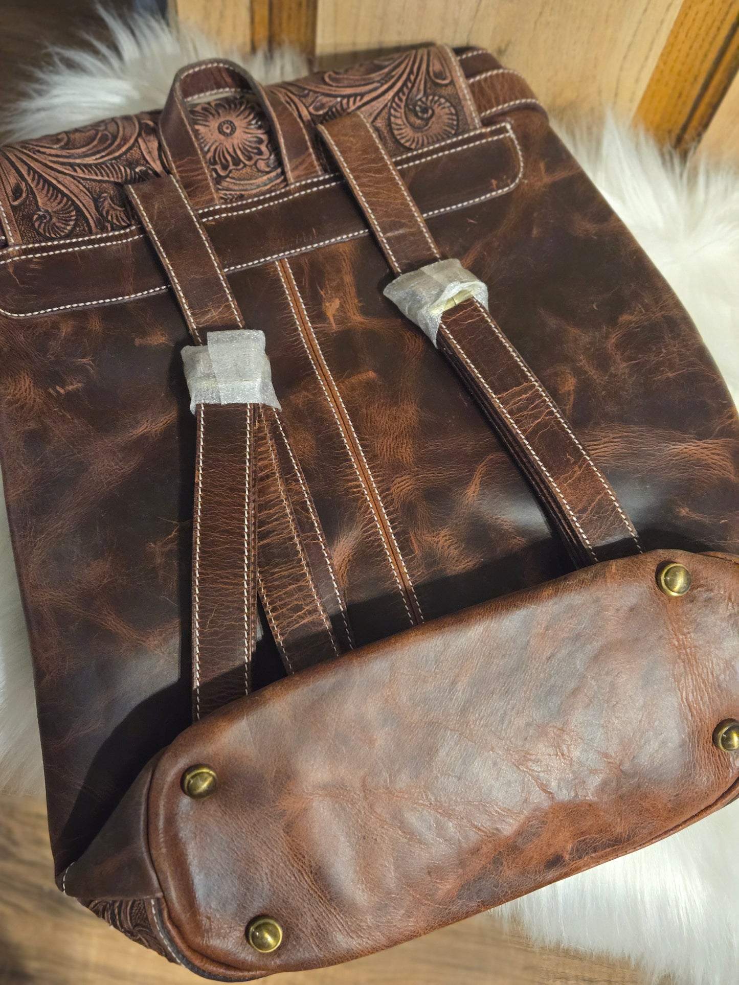 Leather Cowhide Backpack